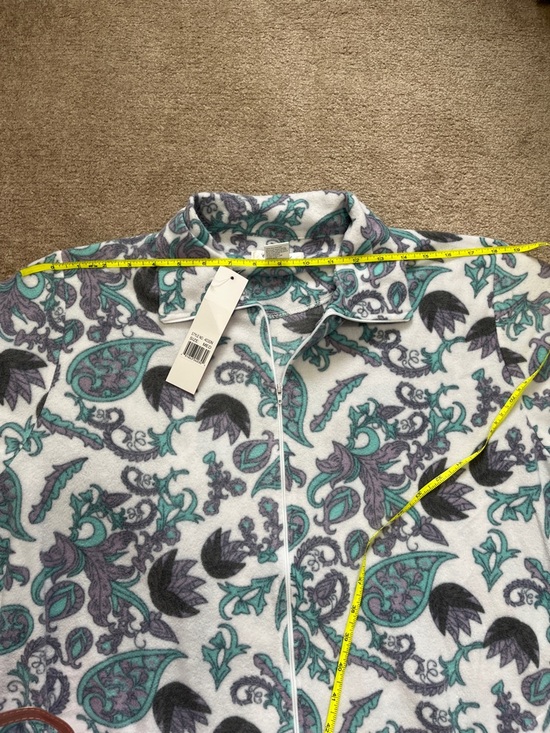 Casual Night Women's Printed Zipper Front Micro Fleece Robe Duster Size Medium - Picture 6 of 8